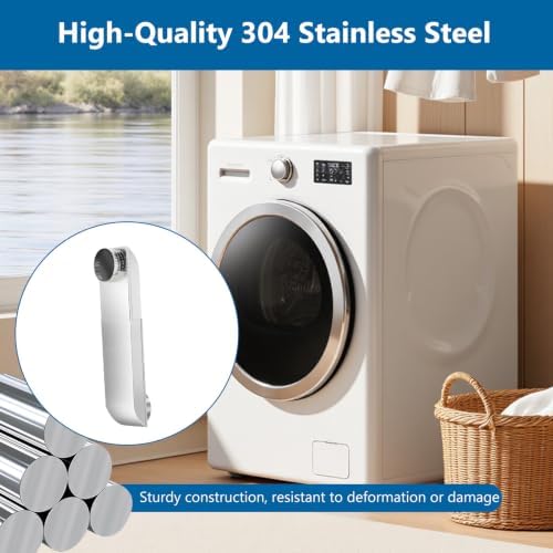 12-19in Adjustable Dryer Vent, Telescoping 4 Inch Periscope Dryer Vent Kit, 304 Stainless Steel, Low-Profile Space Saver, with Aluminum Foil Tape