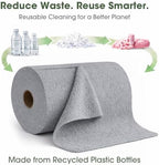 Reusable Microfiber Cleaning Cloth Roll - 100 Pack, 12"x12" Washable Tear-Away Paper Towels, Lint-Free & Streak-Free Rags for Kitchen, Glass, Cars, Electronics, Workshop and Garage(Cloud Gray)