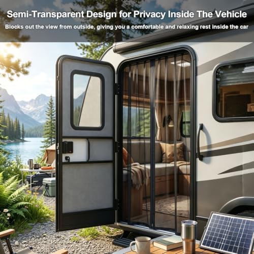 Gugxiom Magnetic Side Sliding Door Van Bug Screen, 59 * 43.3in, for Vans with Magnets for Mercedes Vito, Volkswagen Transporter, Volkswagen California, Ford Transit Custom