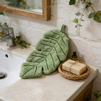 Banana Leaf Pattern Coral Velvet Hand Towel, Soft Absorbent Towel for Bathroom, Kitchen & Home Decor