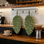 Banana Leaf Pattern Coral Velvet Hand Towel, Soft Absorbent Towel for Bathroom, Kitchen & Home Decor