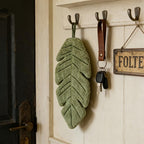 Banana Leaf Pattern Coral Velvet Hand Towel, Soft Absorbent Towel for Bathroom, Kitchen & Home Decor