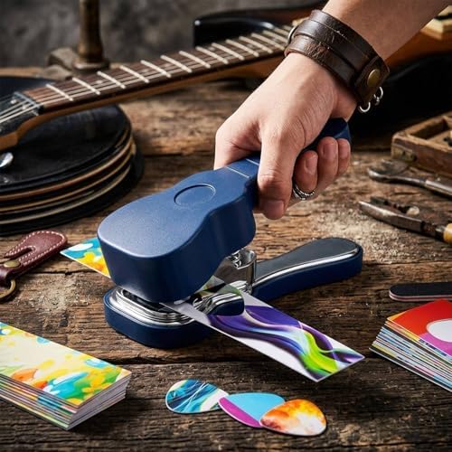 Fashion Guitar Pick Punch Kit, DIY Custom Plectrum Maker Tool with Leather Keychain Holder, File & Pick Strips, Unique Guitar Gifts for Musicians, Men & Women