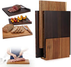 Book Cutting Board Set, Solid Wood Book-Shaped Boards, Labeled Meat & Fish, Cheese & Bread, Fruits & Vegetables, Chopping Board Gift Set for Home Cooks & Kitchen Decor