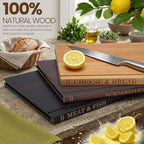 Book Cutting Board Set, Solid Wood Book-Shaped Boards, Labeled Meat & Fish, Cheese & Bread, Fruits & Vegetables, Chopping Board Gift Set for Home Cooks & Kitchen Decor