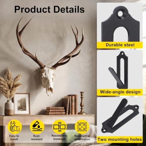 Gugxiom 12 Pcs European Mount Skull Hanger with Mounting Kits, for Indoor Outdoor, Skull Mount for Hanging Deer Antelope Cattle Coyote Mule Elk and Small Hunting Animals