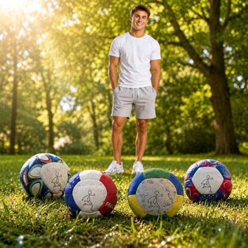 Professional Sand Filled Hacky Ball, Hacky Footbag for Adults, Kick Ball Training Sacks Foot Bags World Soccer Cup Coordination for Outdoor Foot Sports