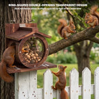 Wooden Squirrel Feeders for Outside, Backyard Feeding House