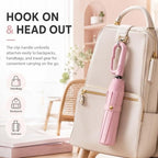 Creative Ring Buckle Windproof Reinforced Umbrella, Automatic Open Close Travel Umbrella with Carabiner Handle, UPF 50+ UV Protection, Compact Windproof Folding Umbrella for Commute, Travel
