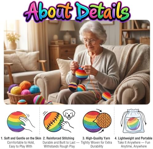 2026 New 12Pcs Crochet Footbag Set, Knitted Kick Balls, Handmade Colorful Juggling Toss Bags, for Outdoor Games Party