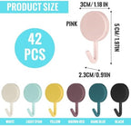 12 Pack Self Adhesive Wall Hooks, No Drill Waterproof Multi-Color Round Plastic Utility Hooks, Heavy Duty Towel Key Holder for Bathroom, Door, Kitchen & Entryway, Random Bohemian Color