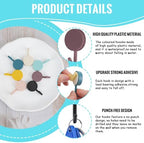 12 Pack Self Adhesive Wall Hooks, No Drill Waterproof Multi-Color Round Plastic Utility Hooks, Heavy Duty Towel Key Holder for Bathroom, Door, Kitchen & Entryway, Random Bohemian Color