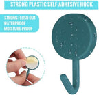 12 Pack Self Adhesive Wall Hooks, No Drill Waterproof Multi-Color Round Plastic Utility Hooks, Heavy Duty Towel Key Holder for Bathroom, Door, Kitchen & Entryway, Random Bohemian Color