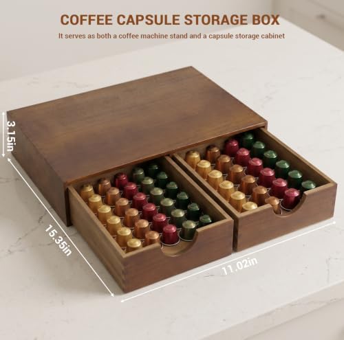 Wooden K Cup Organizer, Countertop Coffee Storage Drawer Organizer