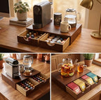 Wooden K Cup Organizer, Countertop Coffee Storage Drawer Organizer
