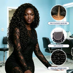 12A Deep Wave Human Hair Bundles with Closure