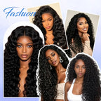 12A Deep Wave Human Hair Bundles with Closure