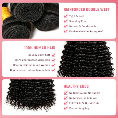 12A Water Wave Human Hair Bundles with Closure