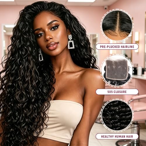 12A Water Wave Human Hair Bundles with Closure