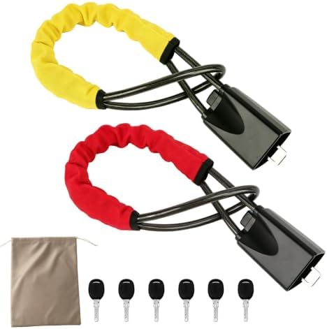 2 Pack Steering Wheel & Seat Belt Anti‑Theft Lock, Vehicle Security Lock