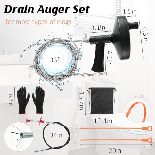 33 FT Drain Snake Auger