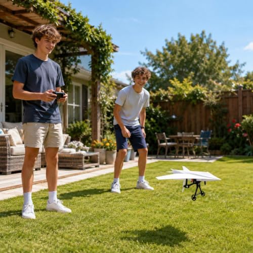 RC Plane Paper Airplane Kit, Remote Control Plane with Gyro Stabilizer & Dual Propellers, DIY Aerodynamic Aircraft Module, Lightweight Fixed Wing Flight for Hobbyists