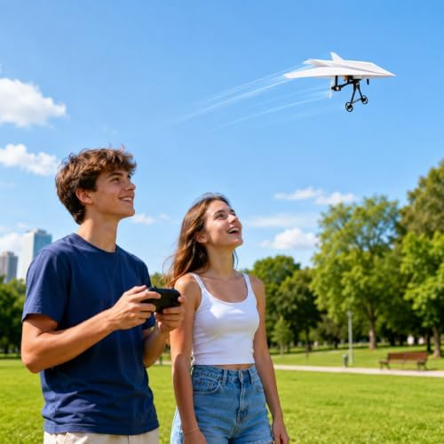 RC Plane Paper Airplane Kit, Remote Control Plane with Gyro Stabilizer & Dual Propellers, DIY Aerodynamic Aircraft Module, Lightweight Fixed Wing Flight for Hobbyists