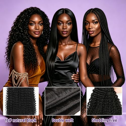 Kinky Curly Human Hair Bundles with Closure