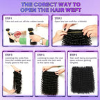 Kinky Curly Human Hair Bundles with Closure