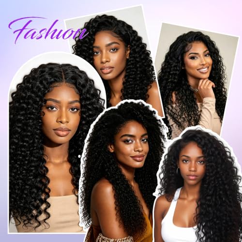 Kinky Curly Human Hair Bundles with Closure