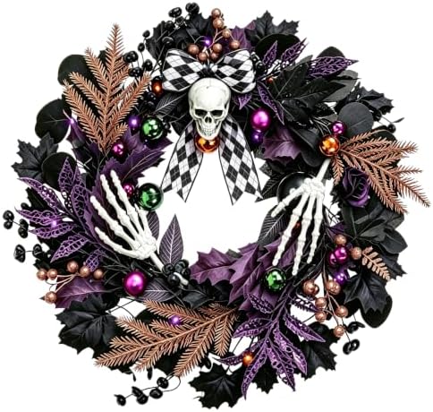 20" Halloween Skull Wreath