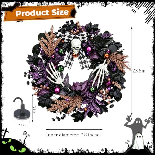 20" Halloween Skull Wreath