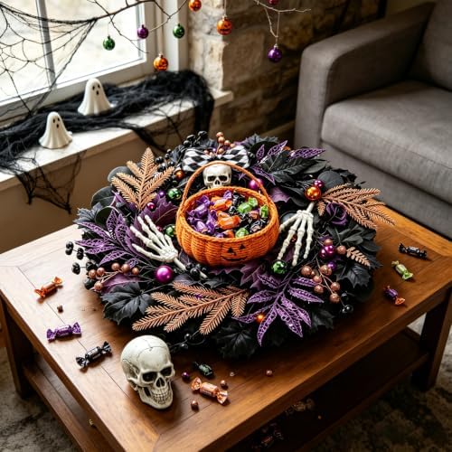 20" Halloween Skull Wreath