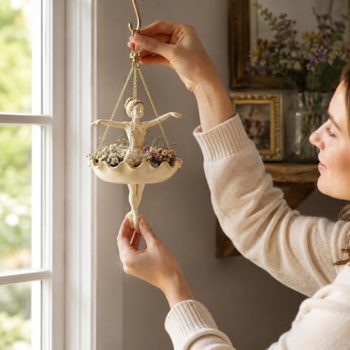 Ballet Dancer Hanging Planter, Hanging Planters for Indoor Plants, Plant Hangers Outdoor Decor, Ballerina Plant Holder and Hanging Flower Pot, Dance Teacher Gift Spider Plant Holder