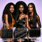Kinky Straight Human Hair Bundles with Closure
