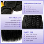 Kinky Straight Human Hair Bundles with Closure