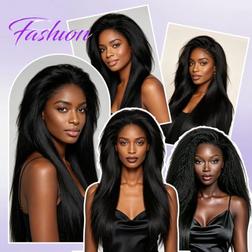 Kinky Straight Human Hair Bundles with Closure
