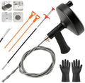 33 Feet Drain Auger, Plumbing Snake Drain Clog Remover with Drill Adapter