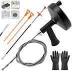 33 Feet Drain Auger, Plumbing Snake Drain Clog Remover with Drill Adapter