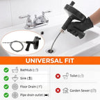 33 Feet Drain Auger, Plumbing Snake Drain Clog Remover with Drill Adapter