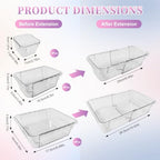 16-Pcs Clear Extendable Drawer Organizers, 3 Sizes with Adjustable Design