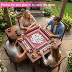 Wooden Mahjong Racks with Magnetic Pushers，set of 4 with Non-Slip Feet