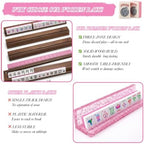Wooden Mahjong Racks with Magnetic Pushers，set of 4 with Non-Slip Feet