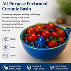 Berry Washing Bowl – Handcrafted Ceramic Berry Washer，B