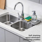 1Pc Gray Silicone Sink Tray Sponge Holder, Self-Draining Soap Dish Caddy Pad for Kitchen Counter & Bathroom, Waterproof Storage Organizer