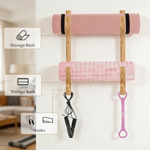 Wooden Yoga Mat Holder