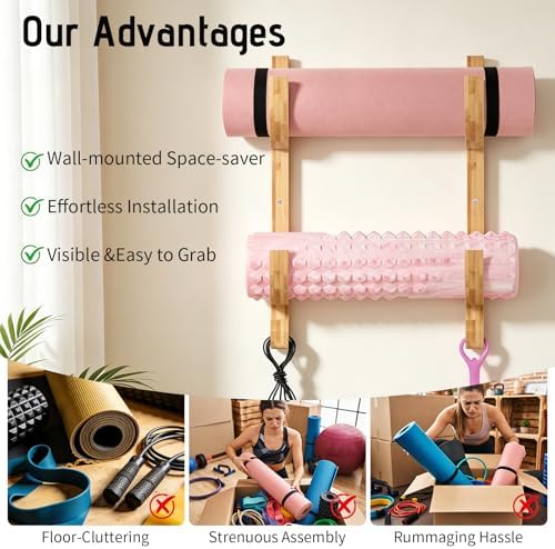 Wooden Yoga Mat Holder
