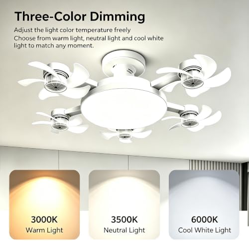 Socket Fan Light with Remote, Ceiling Fan with Lights E26/B22 Screw,
