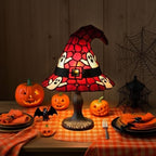 Stained Glass Style Witch Hat Lamp, Halloween Tiffany Style Resin Table Light, Gothic Wizard Night Light Accent Decor for Bedroom, Bookshelf and Home Office Desk (7.87in Purple Bat)