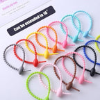 30-100pcs Reusable Silicone Cable Ties, 5.9 Inches, Suitable for Home, Office, Kitchen, and School (20pcs-Colorful-5.9inch)
